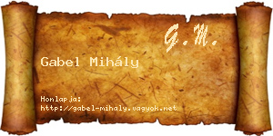 Gabel Mihály névjegykártya